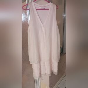 Luna Luz Blush Pink Silk Chiffon Layered dress medium